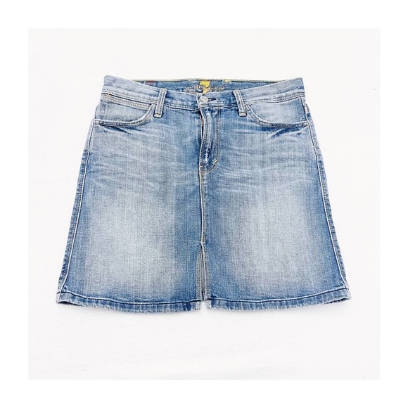 7 For All Mankind Winston Slit Denim Pencil Jean Skirt SZ26 - Picture 1 of 6